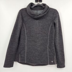 KUHL Athena Pullover Sweatshirt Womens Size Small Gray Pockets Funnel Neck